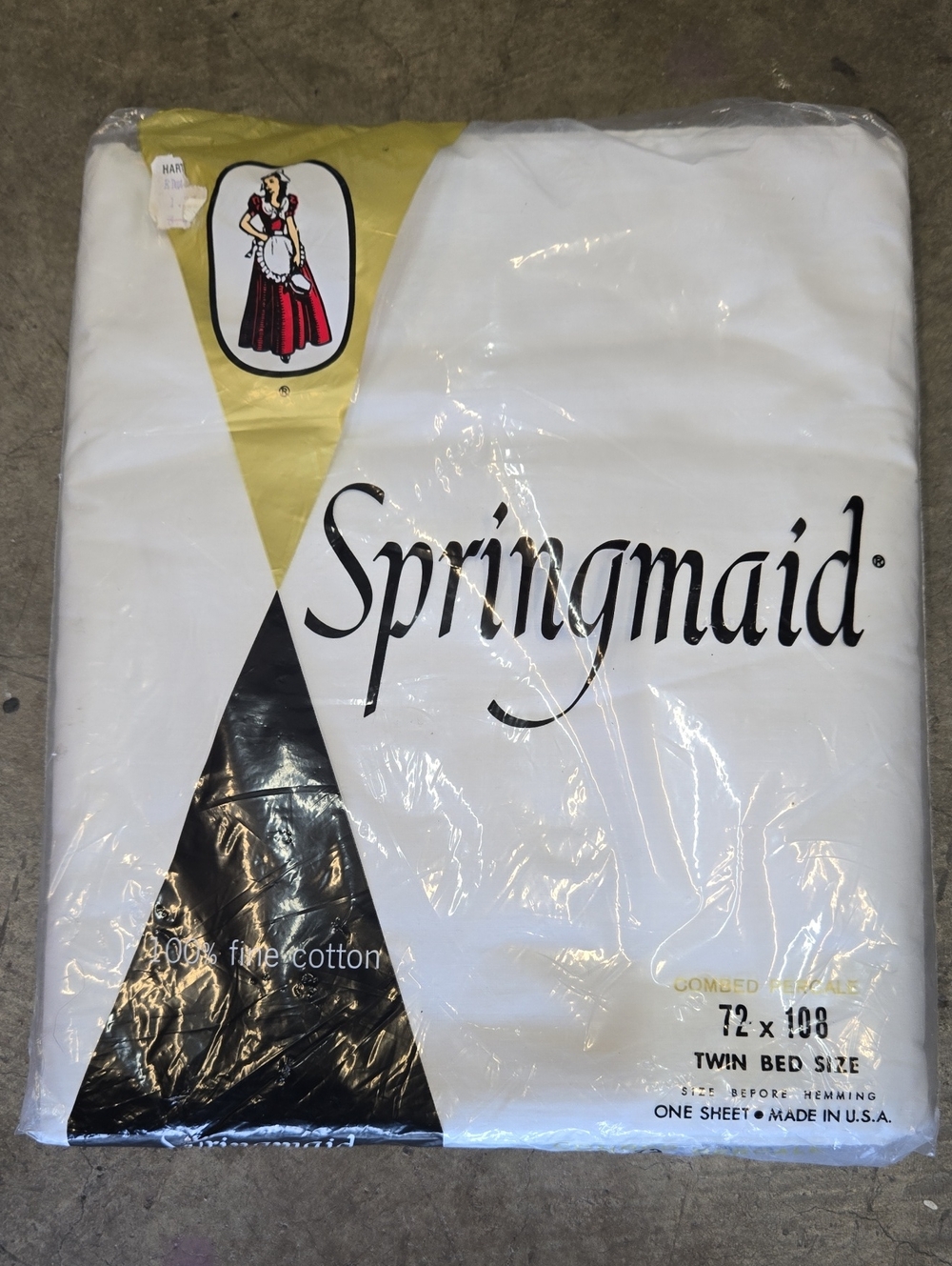 Springmaid White Twin Bed Sheet - Soft Cotton 72x108